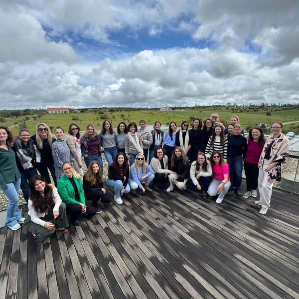 AIJA Women Network group photo on a rooftop terrace